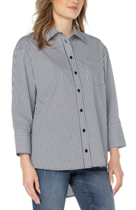 Liverpool Oversized Classic Button Down - Striped