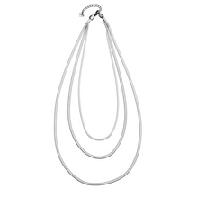 Load image into Gallery viewer, Nala Snake Textured Triple Silver Necklace
