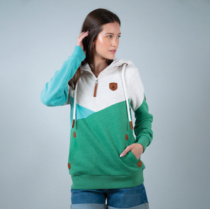 Wanakome Roxy Hoodie - Emerald Green Mix