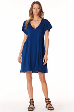 Load image into Gallery viewer, V-Neck Shirred T-shirt Dress
