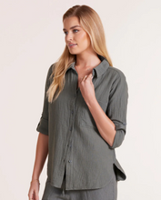 Load image into Gallery viewer, Gauze Cotton Button Down - Dark Sage
