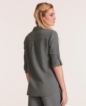 Load image into Gallery viewer, Gauze Cotton Button Down - Dark Sage
