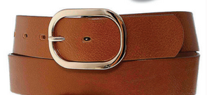 Tan Gold Buckle Belt