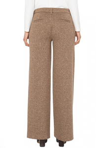 Kelsey Wide Leg Trouser- Brown Herringbone