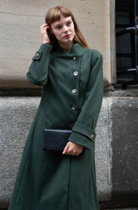 Harper Vintage Flare Coat - Green