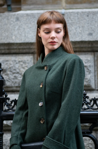 Harper Vintage Flare Coat - Green