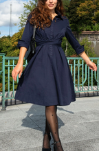 Load image into Gallery viewer, Tessa Shirt Dress - Navy

