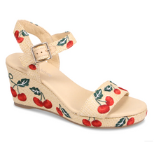 Load image into Gallery viewer, Gossier Wedge Sandal - Cherry
