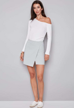 Load image into Gallery viewer, Shira Grey Striped Techno Skort
