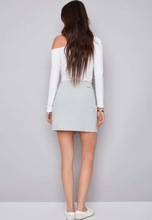 Load image into Gallery viewer, Shira Grey Striped Techno Skort
