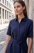 Load image into Gallery viewer, Anna Midi Shirt Dress - Navy

