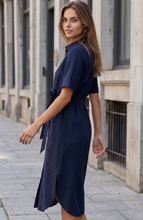 Load image into Gallery viewer, Anna Midi Shirt Dress - Navy
