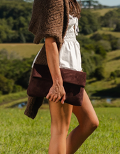 Load image into Gallery viewer, Luka Suede Clutch Crossbody - Chocolate
