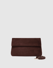 Load image into Gallery viewer, Luka Suede Clutch Crossbody - Chocolate
