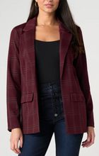Load image into Gallery viewer, Liverpool Boyfriend Blazer - Burgundy Windowpane
