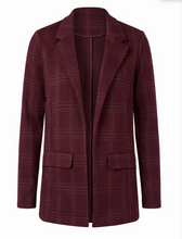 Load image into Gallery viewer, Liverpool Boyfriend Blazer - Burgundy Windowpane
