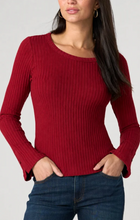 Load image into Gallery viewer, Scoop Neck Knit Top- Cranberry
