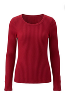 Load image into Gallery viewer, Scoop Neck Knit Top- Cranberry
