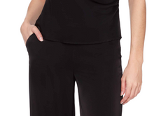 Load image into Gallery viewer, Up! Solid Belize Satin Wide Leg Pant
