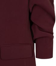 Load image into Gallery viewer, Gathered Sleeve City Blazer- Merlot
