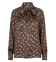 Load image into Gallery viewer, Polka dot Blouse with Scarf
