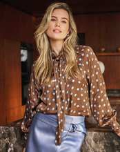 Load image into Gallery viewer, Polka dot Blouse with Scarf
