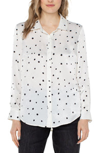 Button Down Woven Blouse