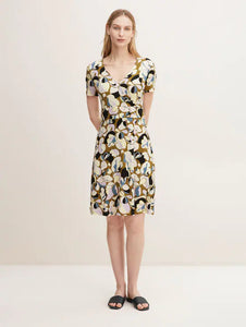Jersey Wrap Dress - Olive Floral Print
