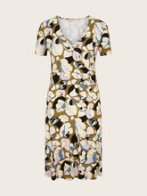 Load image into Gallery viewer, Jersey Wrap Dress - Olive Floral Print
