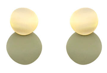Matte Gold with Epoxy Circle drop Earring