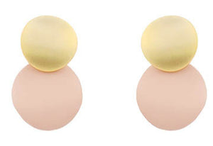 Matte Gold with Epoxy Circle drop Earring